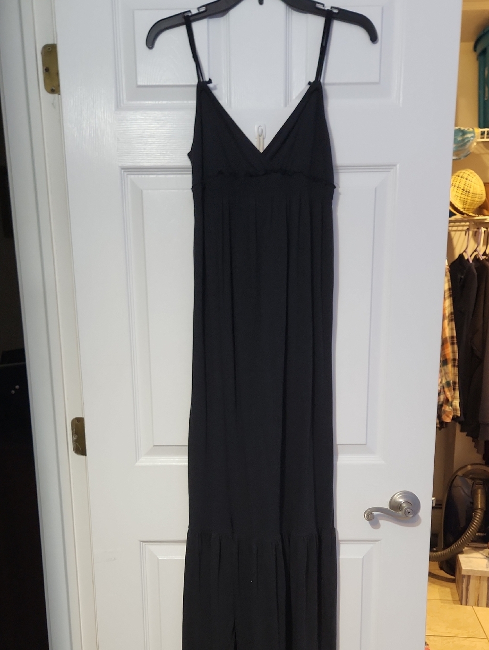 American Eagle Outfitters Black Spaghetti-Strap Maxi Dress